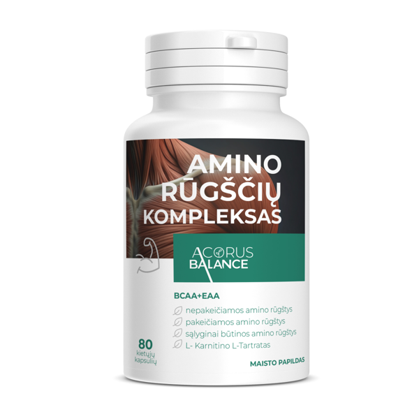 Acorus Balance BCAA+EAA amino rūgščių kompleksas, 80 kapsulių paveikslėlis
