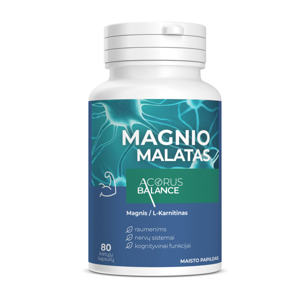 ACORUS BALANCE Magnio malatas. 80 kapsulių paveikslėlis