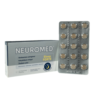 NEUROMED SLEEP FORTE, 30 čiulpiamųjų tablečių paveikslėlis