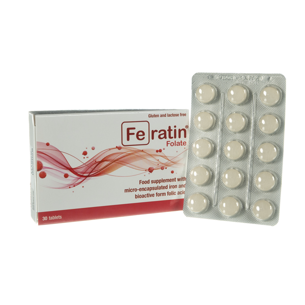FERATIN FOLATE, 30 mg, 30 tablečių paveikslėlis