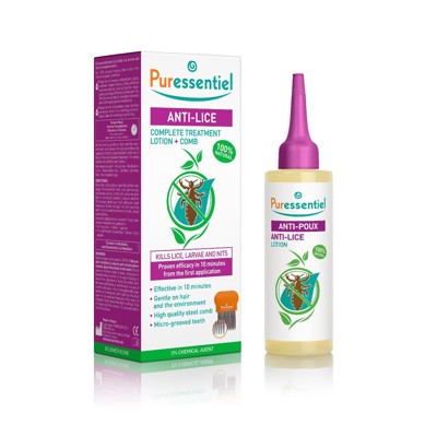 PURESSENTIAL, gydomasis losjonas nuo galvos utėlių + šukos, 1vnt. paveikslėlis