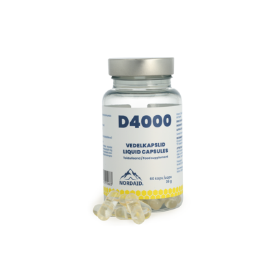 NORDAID D4000 LIQUID CAPSULES su vitaminu D3, 60 vnt.