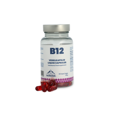 NORDAID B12 LIQUID CAPSULES, B12 kapsulės, 60 vnt.