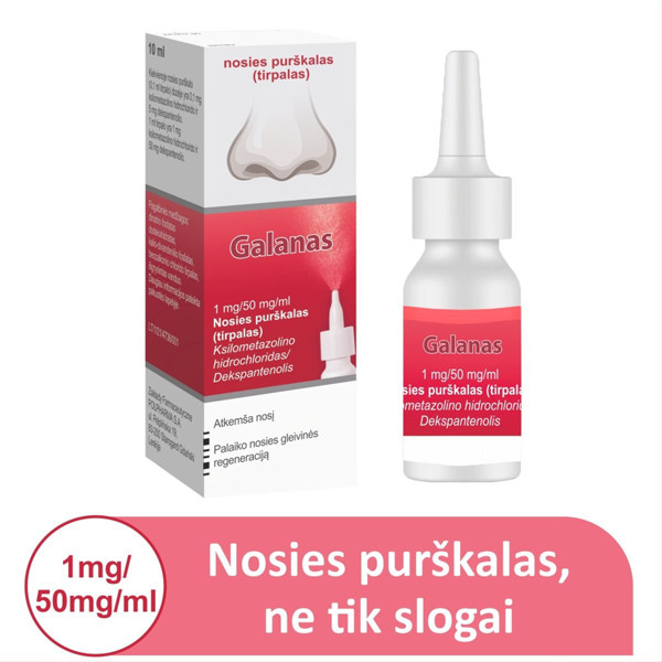 GALATHENAL, 1 mg/50 mg/ml, nosies purškalas (galanas), 10ml paveikslėlis