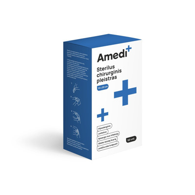 AMEDIPLUS, pleistras sterilus chirurginis 10x20 cm, N50 paveikslėlis