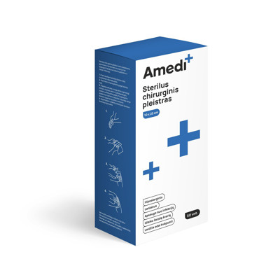 AMEDIPLUS, pleistras sterilus chirurginis 10x25 cm, N50 paveikslėlis