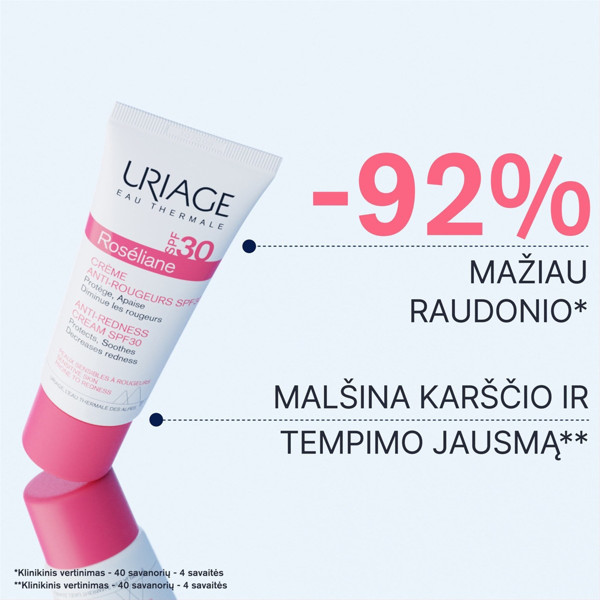Uriage Roseliane, SPF30  kremas veidui, 40ml paveikslėlis Uriage Roseliane, SPF30  kremas veidui, 40ml paveikslėlis