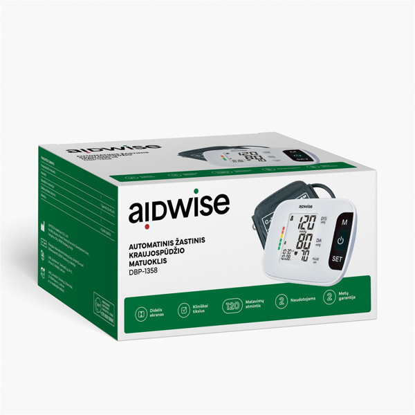 AIDWISE kraujospūdžio matuoklis automatinis, žastinis DBP-1358  paveikslėlis