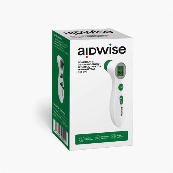 AIDWISE termometras skaitmeninis bekontaktis, DET-306 paveikslėlis AIDWISE termometras skaitmeninis bekontaktis, DET-306 paveikslėlis