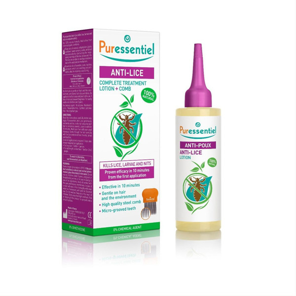 PURESSENTIAL, gydomasis losjonas nuo galvos utėlių, su šukomis, 100ml paveikslėlis