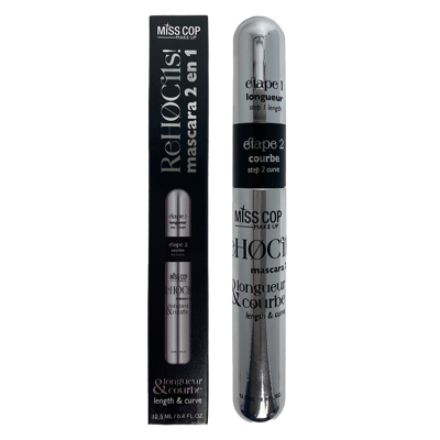 Miss Cop Mascara ReHOCils 2 en 1 blakstienų tušas, 01- Noir, 12,5 ml.