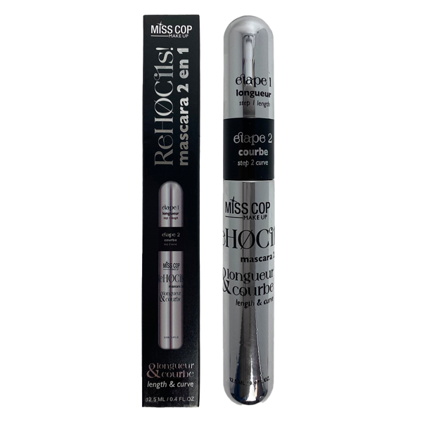 Miss Cop Mascara ReHOCils 2 en 1 blakstienų tušas, 01- Noir, 12,5 ml.