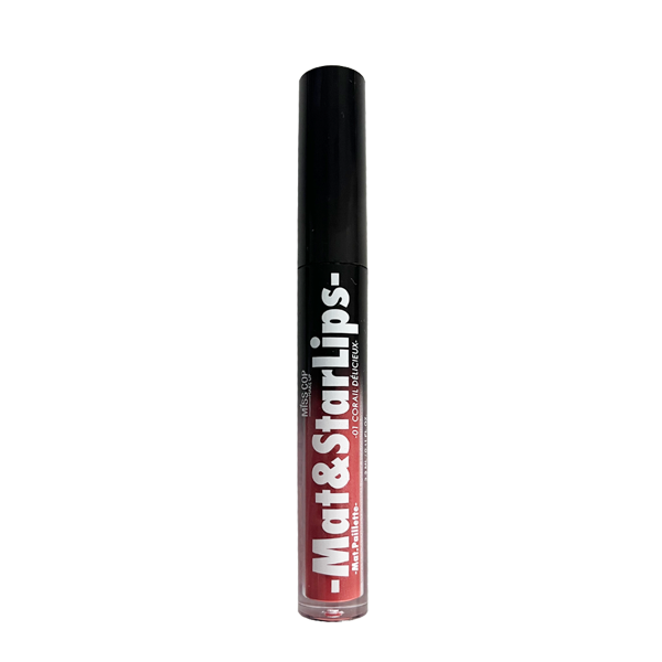 Miss Cop Mat & Star Lips skysti lūpų dažai, 01- Corail Délicieux, 3,3 ml.