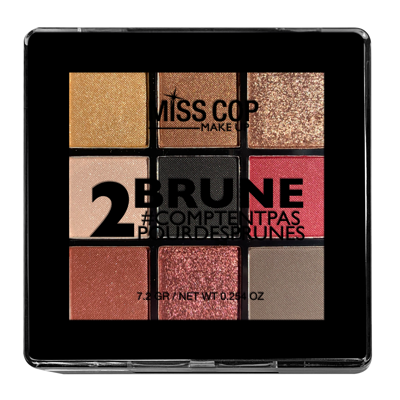 Miss Cop Palette NUANCIER akių šešėlių paletė, 2- Brune, 7,2 g.