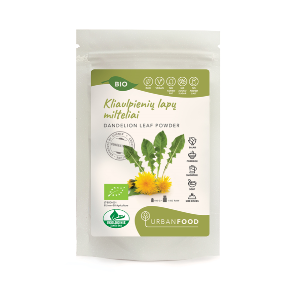 URBAN FOOD milteliai KIAULPIENĖS LAPŲ MILTELIAI - EKOLOGIŠKI, 50 g URBAN FOOD milteliai KIAULPIENĖS LAPŲ MILTELIAI - EKOLOGIŠKI, 50 g