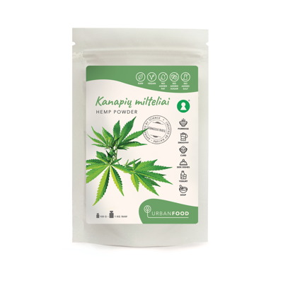 URBAN FOOD milteliai KANAPIŲ SĖKLŲ MILTELIAI, 200 g