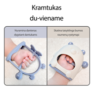 Mother-K Silikoninis kramtukas, užsidedantis ant riešo, Cream/Blue