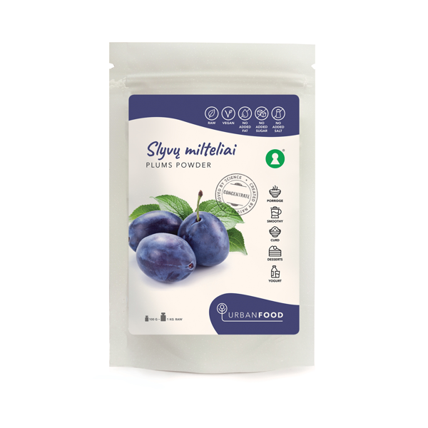 URBAN FOOD milteliai SLYVŲ MILTELIAI - super maistas URBAN FOOD milteliai SLYVŲ MILTELIAI - super maistas