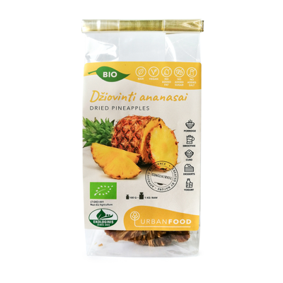 ekologiški džiovinti ananasai - urbanfood - uzkandis