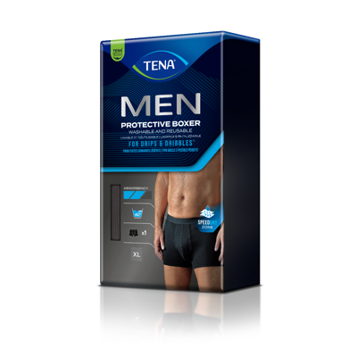 TENA MEN PROTECTIVE BOXER BLACK XL, apsauginės kelnaitės, 1 vnt. paveikslėlis