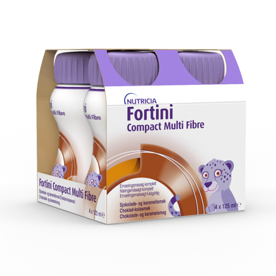 FORTINI COMPACT MULTI FIBRE, šokolado- karamelės skonio. 4x125ml paveikslėlis