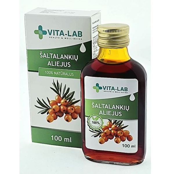 VITA LAB, aliejus šaltalankių 100% natūralus, 230mg karotinoidų, 100 ml paveikslėlis