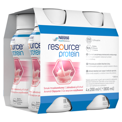 RESOURCE PROTEIN, braškių skonio gėrimas, 200ml, 4 vienetai paveikslėlis
