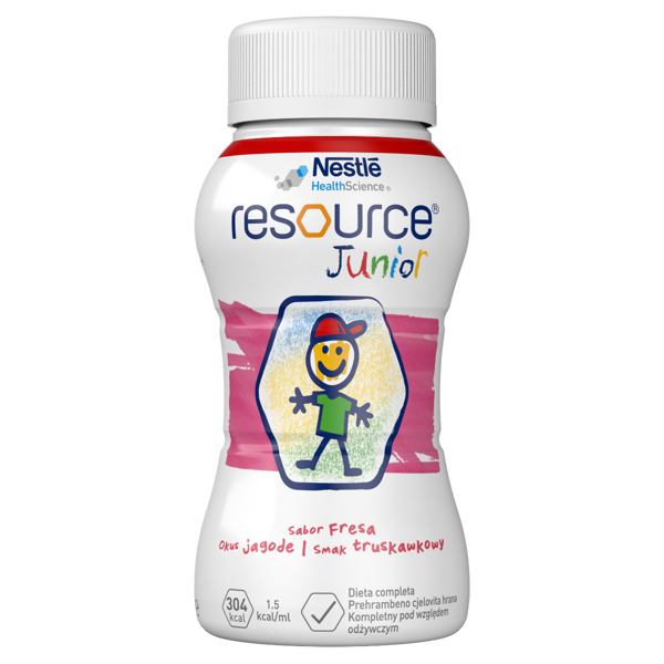 RESOURCE JUNIOR, braškių skonio gėrimas, 200ml, 4 vienetai paveikslėlis