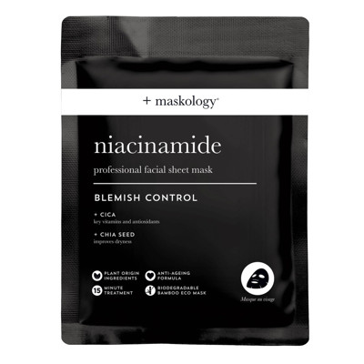 MASKOLOGY NIACINAMIDE Lakštinė veido kaukė su niacinamidu, 22ml