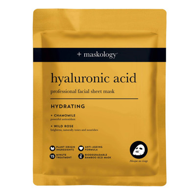 MASKOLOGY HYALURONIC ACID Lakštinė veido kaukė su hialuronu, 22ml