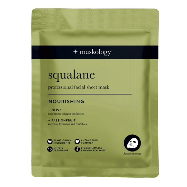 MASKOLOGY SQUALANE Lakštinė veido kaukė su skvalanu, 22ml