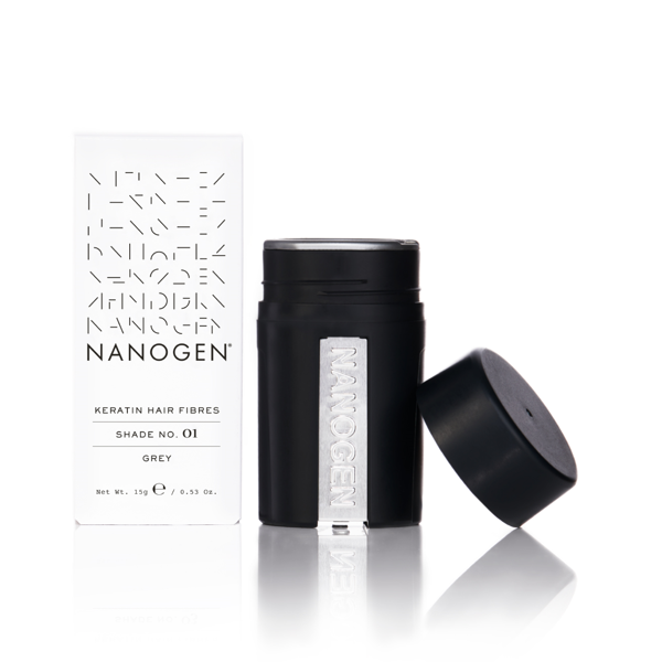 NANOGEN GREY Plaukų efektą sukurianti pudra-skaidulos, 15g