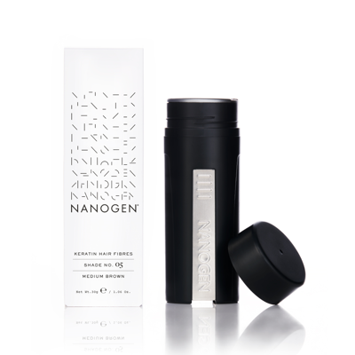 NANOGEN MEDIUM BROWN Plaukų efektą sukurianti pudra-skaidulos, 30g