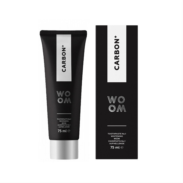 WOOM CARBON+, balinamoji dantų pasta su aktyvuota anglimi, 75 ml paveikslėlis