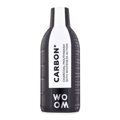 WOOM CARBON+, balinamasis burnos skalavimo skystis su aktyvuota anglimi, 500 ml paveikslėlis