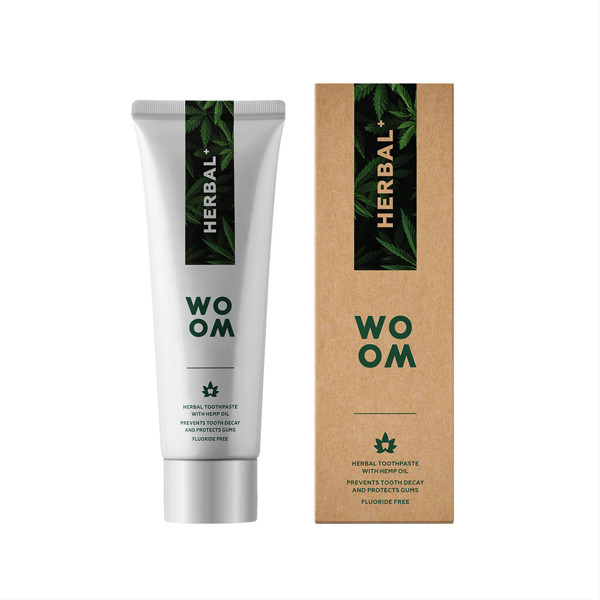 WOOM HERBAL+, natūrali augalinė dantų pasta su kanapių aliejumi, 75 ml paveikslėlis