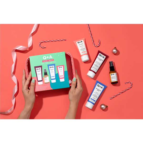 Q+A Travel Treats Gift Set Odos priežiūros priemonių rinkinys, 1vnt Q+A Travel Treats Gift Set Odos priežiūros priemonių rinkinys, 1vnt
