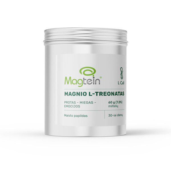 L Cell Magnio L-Treonatas, maisto papildas, 2000mg, milteliai, 60g L Cell Magnio L-Treonatas, maisto papildas, 2000mg, milteliai, 60g