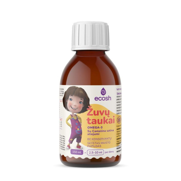 ECOSH KAKĖ MAKĖ Žuvų taukai su Camelina sativa aliejumi, Tutti Frutti skonio, 150 ml paveikslėlis