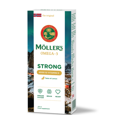 MOLLER’S STRONG VITAMIN D, žuvų taukai, citrinų skonio, 250 ml  paveikslėlis