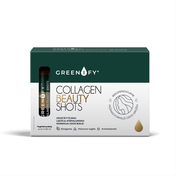 Greenify Collagen Beauty Shots, plaukų, odos, nagų grožiui, 25 ml, N14 paveikslėlis
