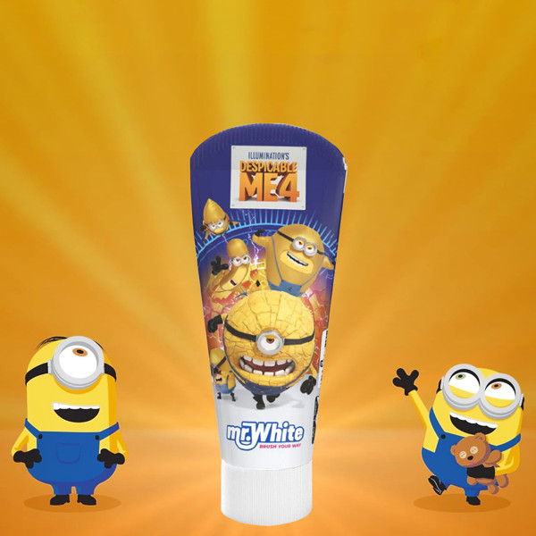 Mr. White MINIONS dantų pasta vaikams nuo 3 m., 75 ml