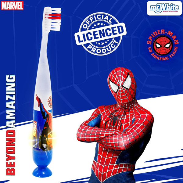 Mr. White SPIDER-MAN žybsintis dantų šepetėlis vaikams nuo 3 m., 1 vnt. Mr. White SPIDER-MAN žybsintis dantų šepetėlis vaikams nuo 3 m., 1 vnt.