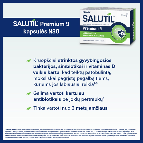 SALUTIL PREMIUM 9, 30 kapsiulių paveikslėlis