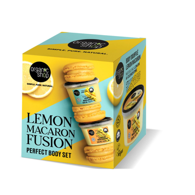 ORGANIC SHOP, Kūno priežiūros rinkinys Macaron, kūno šveitiklis 250ml ir kūno kremas 250ml paveikslėlis