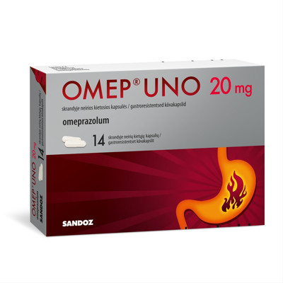 OMEP UNO, 20 mg, skrandyje neirios kietosios kapsulės, N14 paveikslėlis