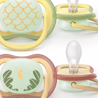 PHILIPS AVENT „Ultra air Naktinis“ Čiulptukas, silikoninis nuo 0-6 mėn. N2 SCF376/27 paveikslėlis
