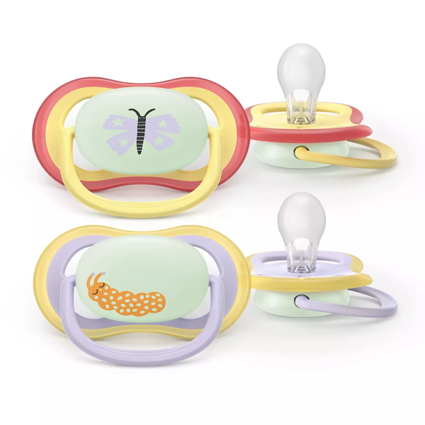 PHILIPS AVENT „Ultra air Naktinis“ Čiulptukas, silikoninis nuo 0-6 mėn. N2 SCF376/25 paveikslėlis