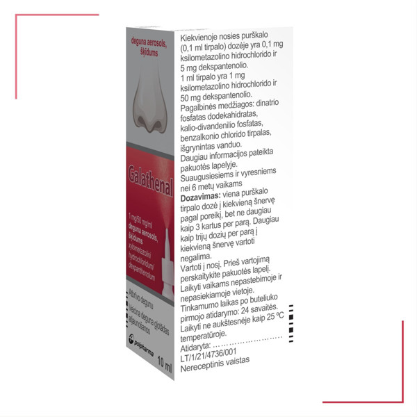 GALATHENAL, 1 mg/50 mg/ml, nosies purškalas (galanas), 10ml paveikslėlis