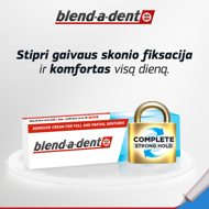 BLEND-A-DENT COMPLETE STRONG HOLD FRESH FLAVOR, Fiksuojamasis dantų protezų kremas, 47g paveikslėlis BLEND-A-DENT COMPLETE STRONG HOLD FRESH FLAVOR, Fiksuojamasis dantų protezų kremas, 47g paveikslėlis